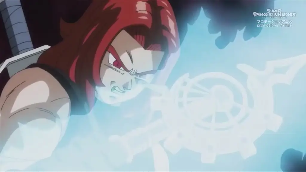 Pertempuran sengit Adegan pertarungan intens dalam Dragon Ball Heroes