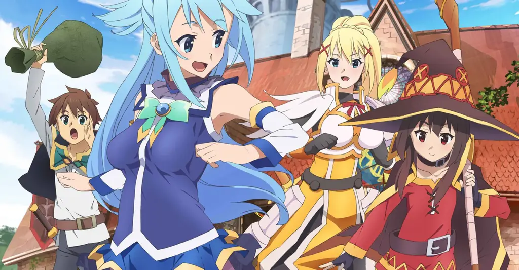 Petualangan seru di dunia game anime Suasana petualangan dalam game anime