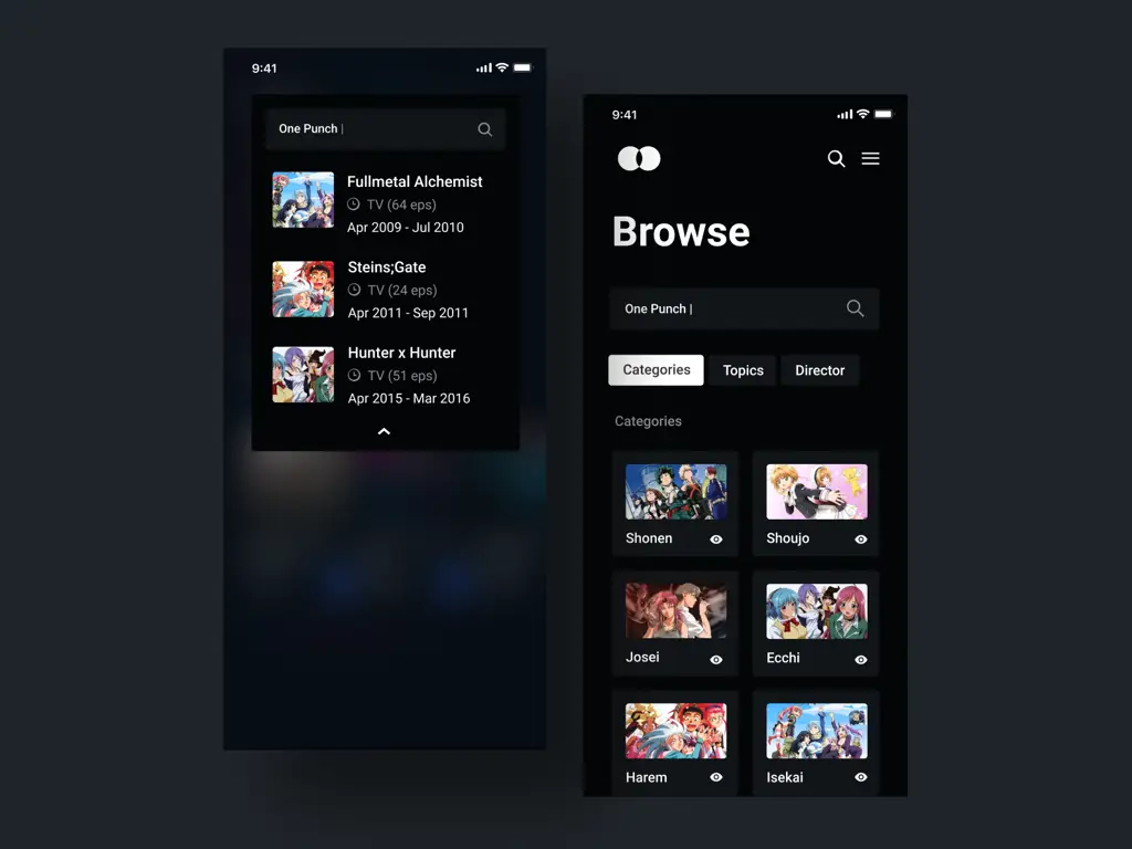 Mudah dan nyaman menonton anime di platform streaming. Contoh antarmuka platform streaming anime.