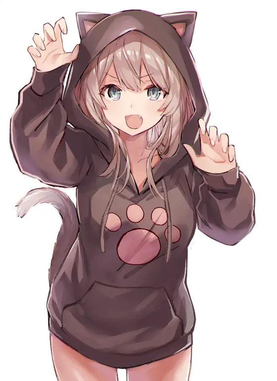 Ilustrasi yang menggambarkan karakter Kanon Ilustrasi gadis kucing imut ala anime