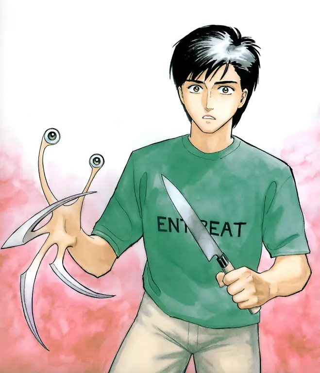 Karakter utama Kiseijuu: Shinichi dan Migi Shinichi Izumi dan Migi dari anime Kiseijuu